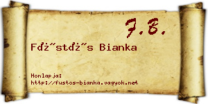 Füstös Bianka névjegykártya